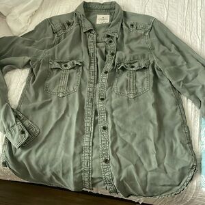 American Eagle olive green utility shirt/ shacket